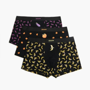 Cropp - 3 pack bokserek z owocowym motywem - czarny