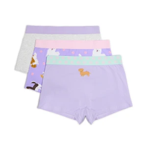 Cropp - 3 pack bokserek z psim motywem - fioletowy