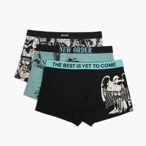 Cropp - 3 pack bokserek z retro motywami - zielony