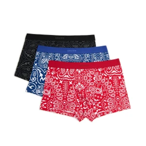 Cropp - 3 pack bokserek ze wzorem paisley - czarny