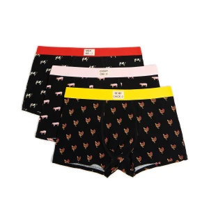 Cropp - 3 pack bokserek ze zwierzęcym wzorem - czarny