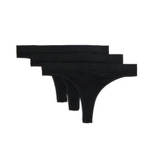 Cropp - 3 pack czarnych majtek basic - czarny