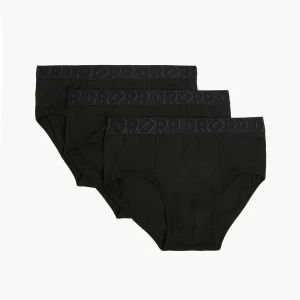 Cropp - 3 pack czarnych majtek basic - czarny