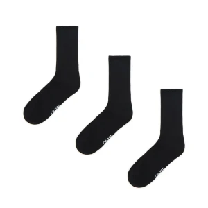 Cropp - 3 pack długich czarnych skarpet basic - czarny