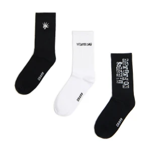Cropp - 3 pack długich skarpet - czarny