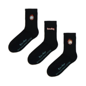 Cropp - 3 pack długich skarpet Rick i Morty - czarny
