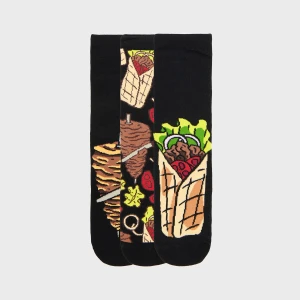Cropp - 3 pack długich skarpet z kebabem - czarny
