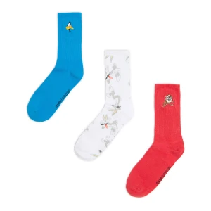 Cropp - 3 pack kolorowych skarpet Looney Tunes - wielobarwny