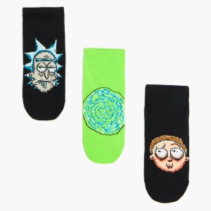 Cropp - 3 pack krótkich skarpet Rick i Morty - czarny