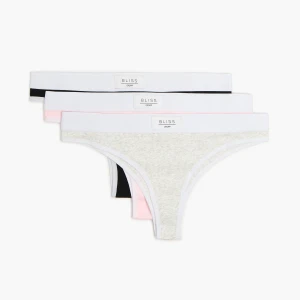 Cropp - 3 pack majtek basic typu brazyliany - różowy