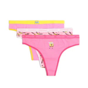 Cropp - 3 pack majtek SpongeBob Kanciastoporty - różowy