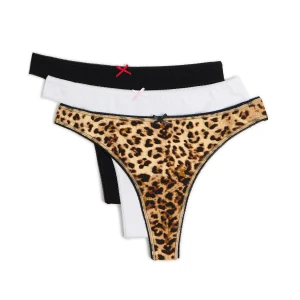 Cropp - 3 pack majtek typu thong - wielobarwny