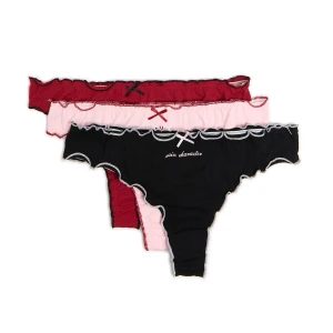 Cropp - 3 pack majtek z elastycznym wykończeniem - różowy