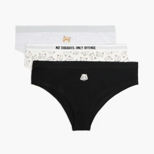 Cropp - 3 pack majtek z motywem kota - wielobarwny