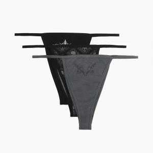 Cropp - 3 pack majtek z motywem tribal - czarny