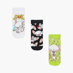 Cropp - 3 pack skarpet Pinky i Mózg - szary