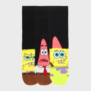 Cropp - 3 pack skarpet Spongebob Kanciastoporty - czarny