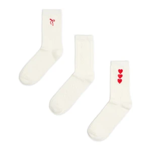 Cropp - 3 pack skarpet w ozdobne wzory - kremowy