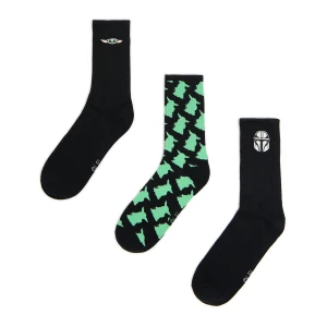 Cropp - 3 pack skarpet z Baby Yodą i Mandalorianem - czarny