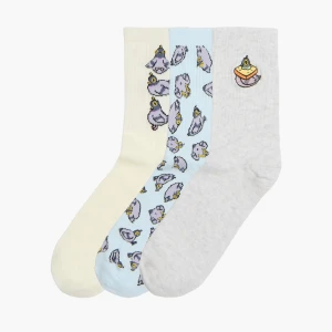 Cropp - 3 pack skarpet z gołębiami - wielobarwny