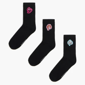Cropp - 3 pack skarpet z haftem Monster High - czarny