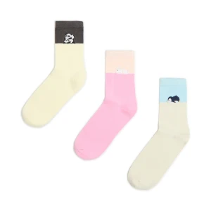 Cropp - 3 pack skarpet z haftowanymi zwierzętami - wielobarwny