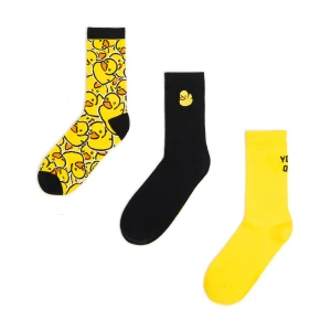Cropp - 3 pack skarpet z motywem gumowej kaczki - żółty
