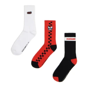 Cropp - 3 pack skarpet z motywem Kuromi - czerwony