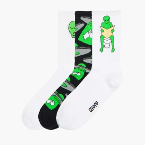 Cropp - 3 pack skarpet z motywem ufo - zielony