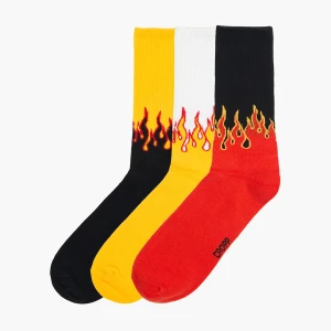 Cropp - 3 pack skarpet z nadrukiem - czerwony