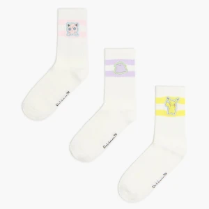 Cropp - 3 pack skarpet z naszywkami Pokémonów - biały