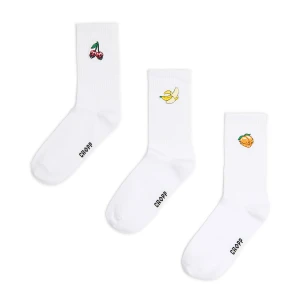 Cropp - 3 pack skarpet z owocowym motywem - biały