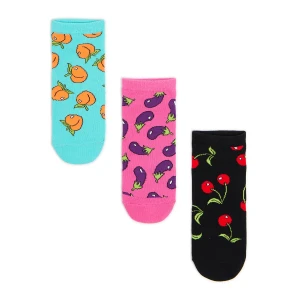 Cropp - 3 pack skarpet z owocowym motywem - wielobarwny