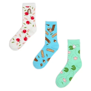 Cropp - 3 pack skarpet ze zwierzątkami - wielobarwny