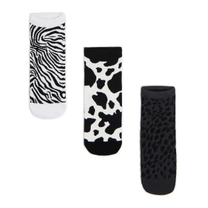 Cropp - 3 pack skarpet ze zwierzęcymi wzorami - czarny