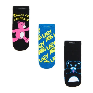 Cropp - 3 pack skarpetek z motywem misia - wielobarwny
