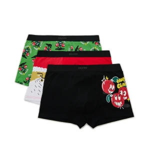 Cropp - 3 pack świątecznych bokserek - czerwony