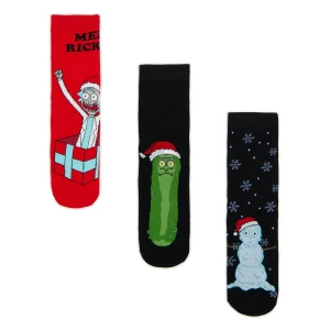 Cropp - 3 pack świątecznych skarpet Rick i Morty - czarny