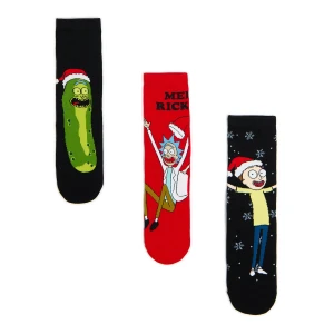Cropp - 3 pack świątecznych skarpet Rick i Morty - czarny