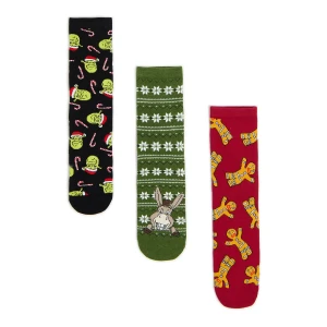 Cropp - 3 pack świątecznych skarpet Shrek - wielobarwny