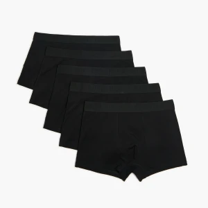 Cropp - 5 pack czarnych bokserek basic - czarny