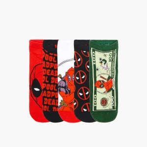 Cropp - 5 pack kolorowych skarpet Deadpool - czerwony