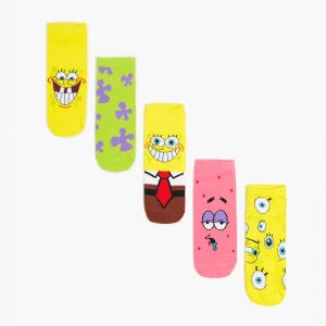 Cropp - 5 pack skarpet Spongebob Kanciastoporty - żółty