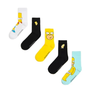 Cropp - 5 pack skarpet The Simpsons - wielobarwny