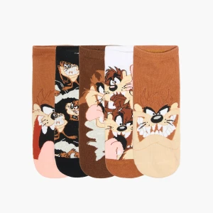 Cropp - 5 pack skarpet z Diabłem Tasmańskim - brązowy