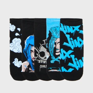Cropp - 5 pack skarpet z Jinx - niebieski