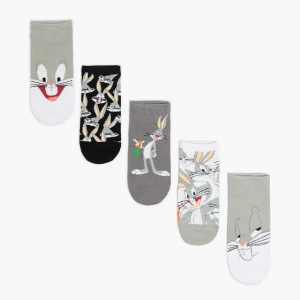 Cropp - 5 pack skarpet z Królikiem Bugsem - szary