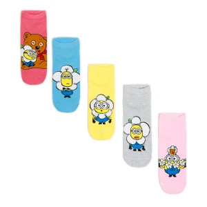 Cropp - 5 pack skarpet z Minionkami w kwiatkach - wielobarwny