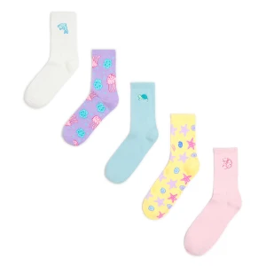 Cropp - 5 pack skarpet z morskimi motywami - wielobarwny