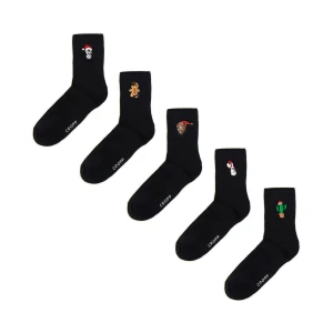 Cropp - 5 pack świątecznych skarpet - czarny
